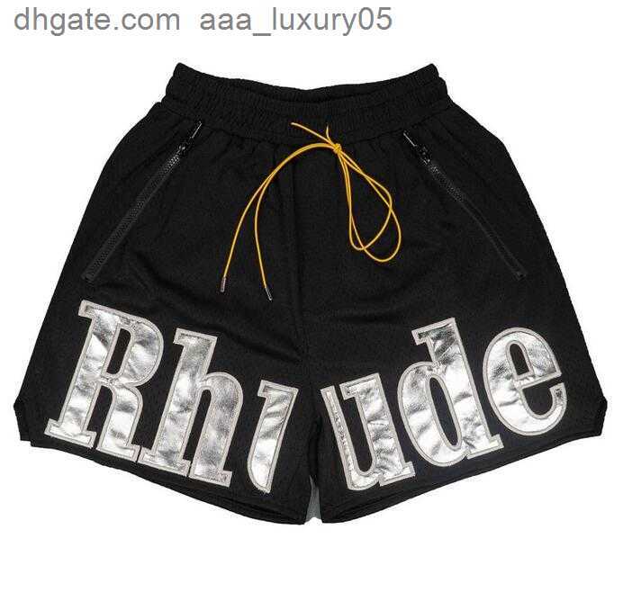 

Rhude Breathable Mesh Shorts Knee Length Short Pants Sportswear Jogging Basketball Pant Men Women Plus Size Fitness Running Trackpants Loosw Trousers, Q1111