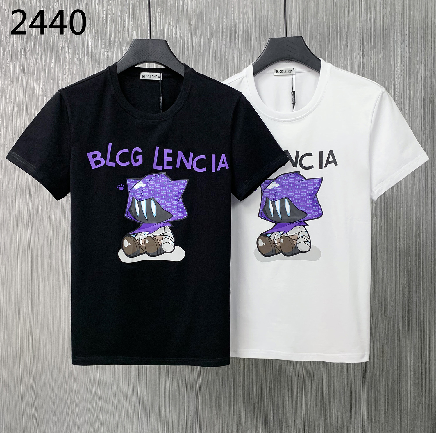 

BLCG LENCIA 2023 Summer New 100% Cotton Fabric T-shirt Men High Quality Print Color Mens Designer T shirt Paris fashion Tshirts Tops 22446, White