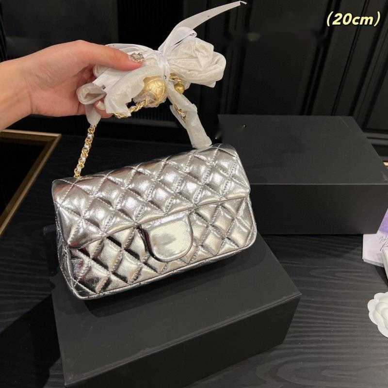 

Purses crossbody Grid 2023 Bag Mini Ling Genuine Leather Man Golden Ball Chain Square Crossbody Versatile Casual Small Fragrant Style Women luxurys handbags, Gold