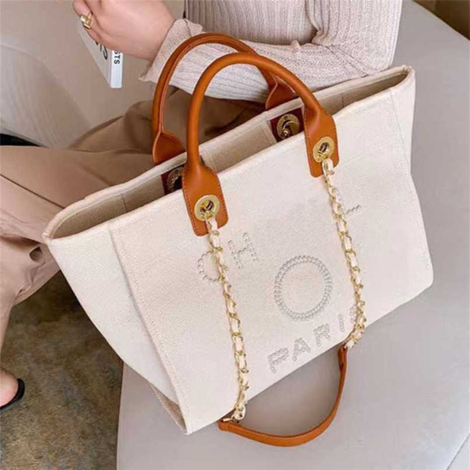 

Luxury Women's Hand Canvas Beach Bag Tote Handbags Classic Large Backpacks Capacity Small Chain Packs Big Crossbody SI40 factory outlet 90% off, Size45x30x15cm