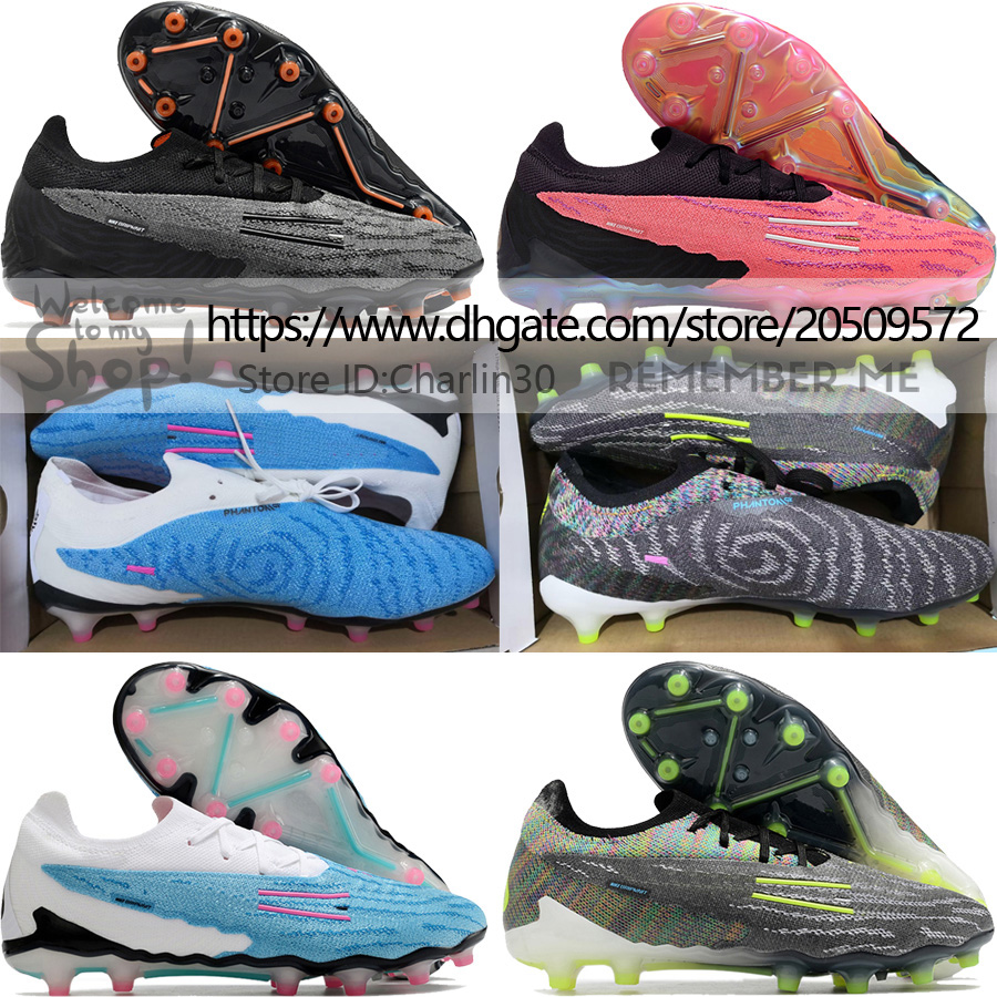 

Send With Bag Quality Soccer Boots Phantom GX Elite AG Artificial Grass Training Football Cleats Mens Soft Leather Comfortable Lithe Knit Soccer Shoes Size US 6.5-12