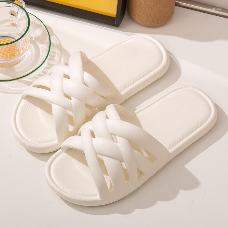 

Slippers Summer Leisure Flat Bottom Fashion Women Outdoor Anti-slip Soft Sole Solid Color Comfort Couple Home, Black