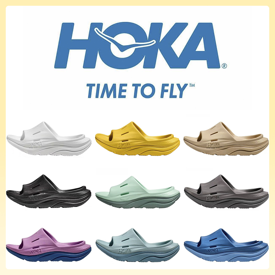 

Hoka One One Ora Recovery Slide 3 Hokas Slippers Designer Beach Sandal yellow Summer Slides for Men and Women, Item#4