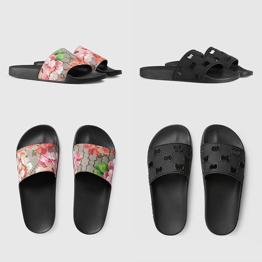 

Luxurys Designers Sandals for men women Classic Floral Brocade slides flats leather rubber Platform Flip Flops Beach Shoes Loafers, #11