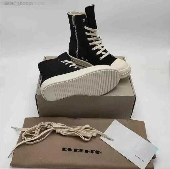 

2023 luxury rick designer ro boots shoes owens Dress Shoes canvas sneakers for men and women s shoelaces high soled casual shoes