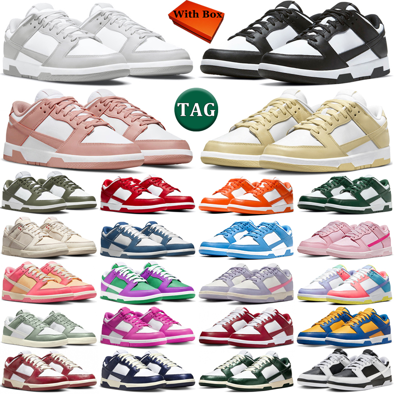 

With Box Low Running Shoes Men Women White Black Panda Grey Fog UNC Photon Dust Rose Whisper Team Gold Mica Green Jarritos CLOT Men Trainers Sports Sneakers GAI