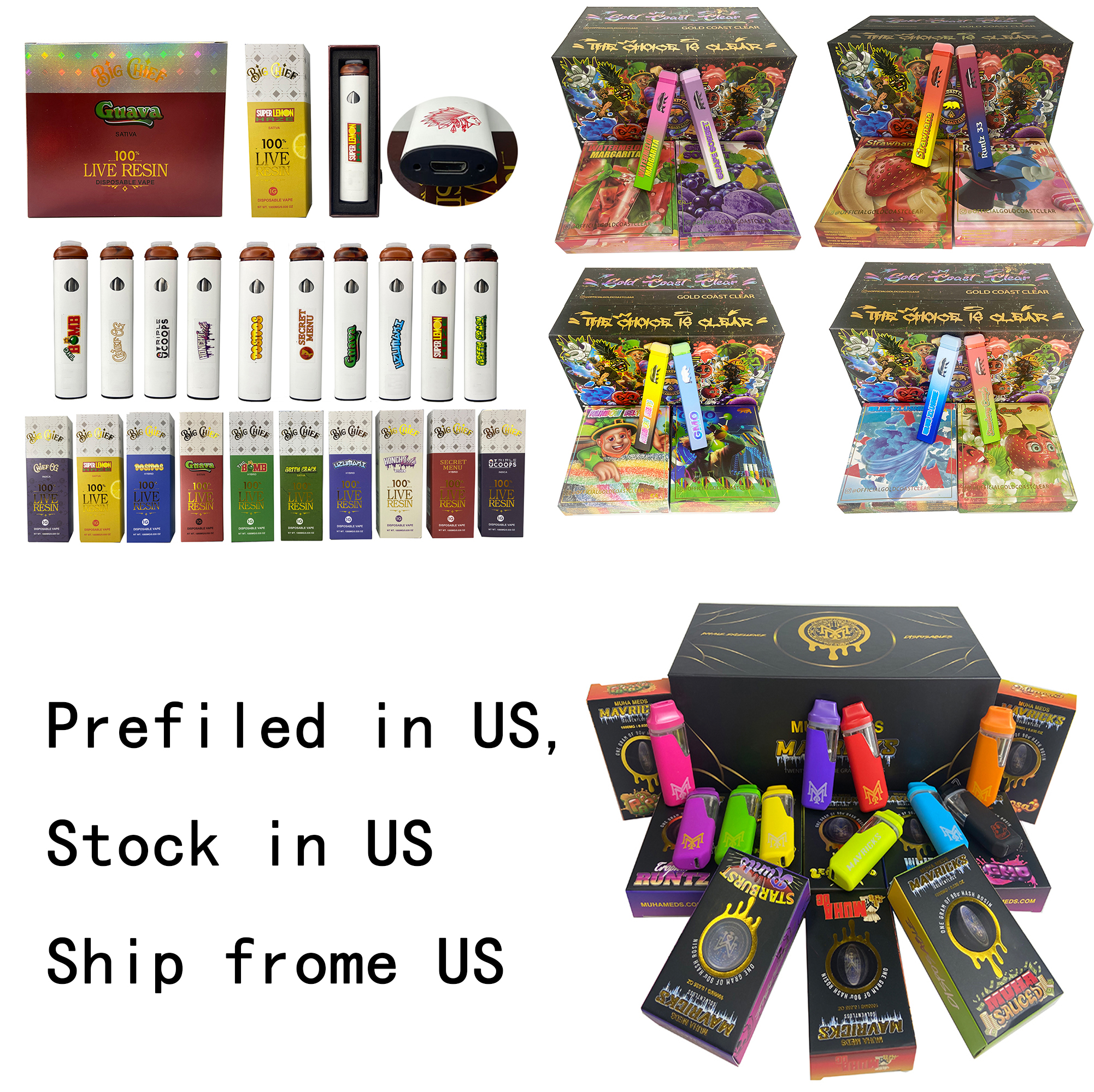 

100x Prefilled For Packwoods/Muha/ Norder/jeeter/Gcc Disposable vape with prefilled Rechargeable Battery Full Pen Tank 1ml Vaporizer Ship from US