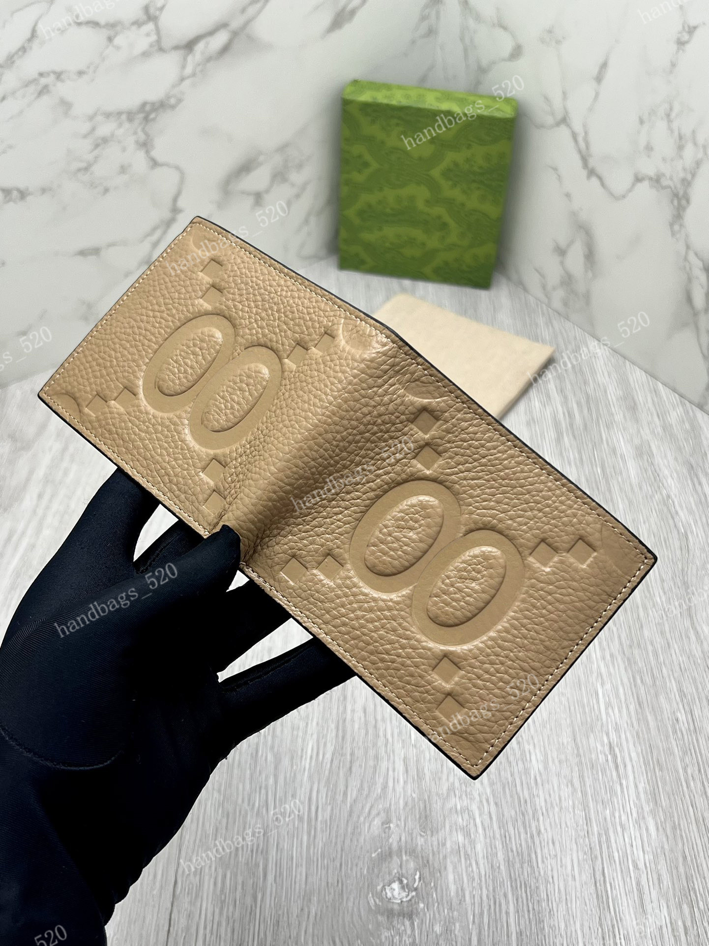 

2023 New Wallets for Women Men High Quality Genuine Leather Card Holder Zipper Long Wallet Money Bag Coin Purses Clutch Bag Gift Box #739475 739484, Khaki -long