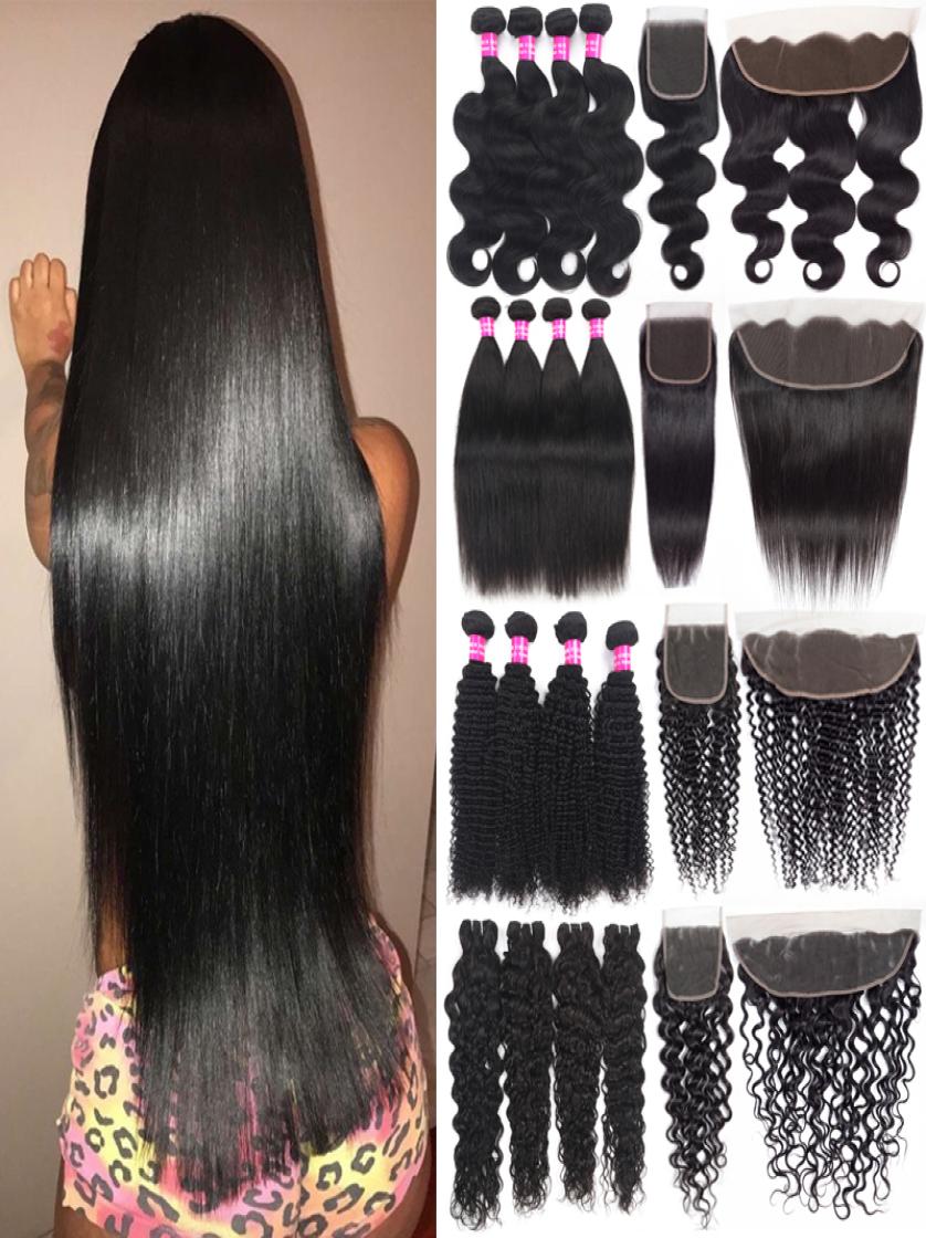 

Brazilian Straight Human Hair Extensions With 13x4 Lace Frontal Closure Ear To Ear Brazilian Virgin Hair Body Wave Bundles With La4535653, Ombre color