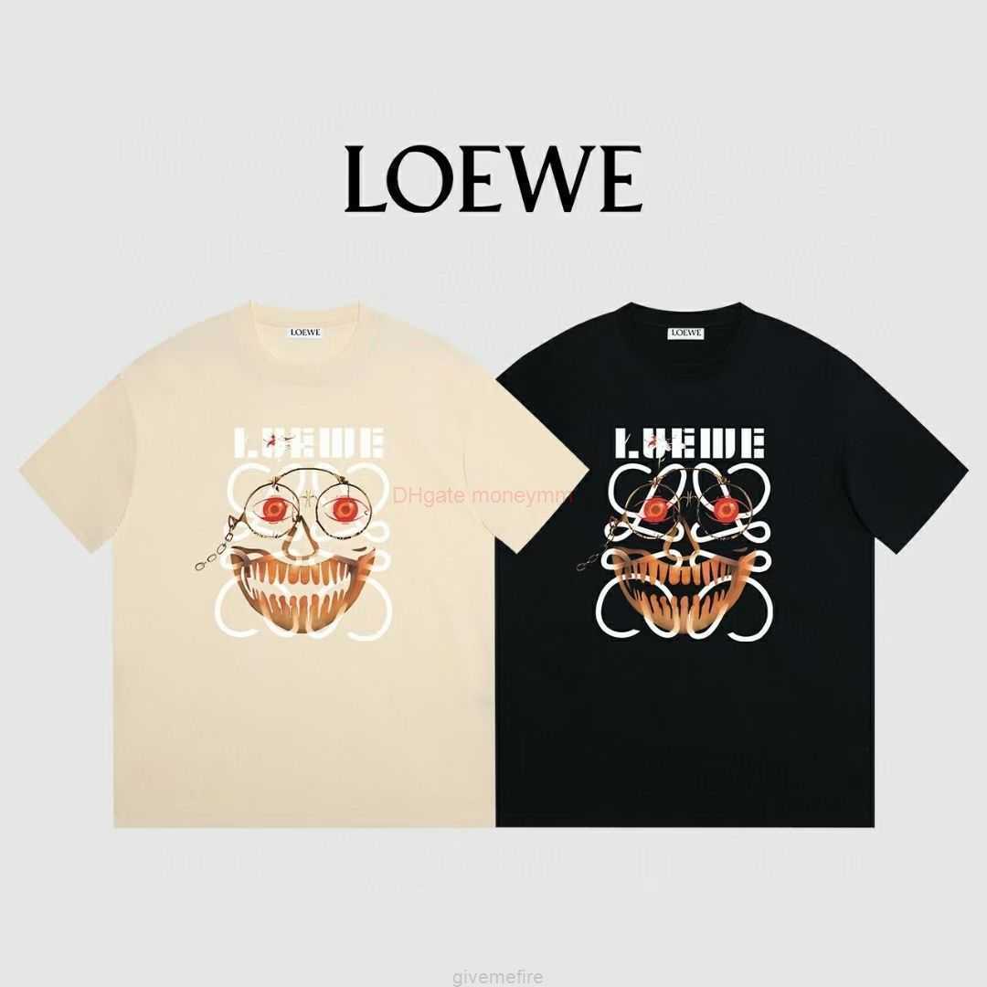 

Designer Fashion Clothing Tees Tshirts Loewe 2023 Pure Cotton Tshirt Summer Round Neck Printing Casual Versatile Fashion Couple Tshirt for Men and Women Luxury Casu, Apricot pure cotton (high version)