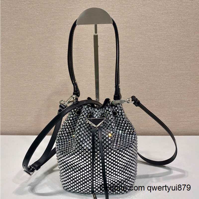 

Drawstring Designer bag handbag Crystal bucket mini imitation crystal satin material shoulder everything casual appearance level super high net celebrity, Gold