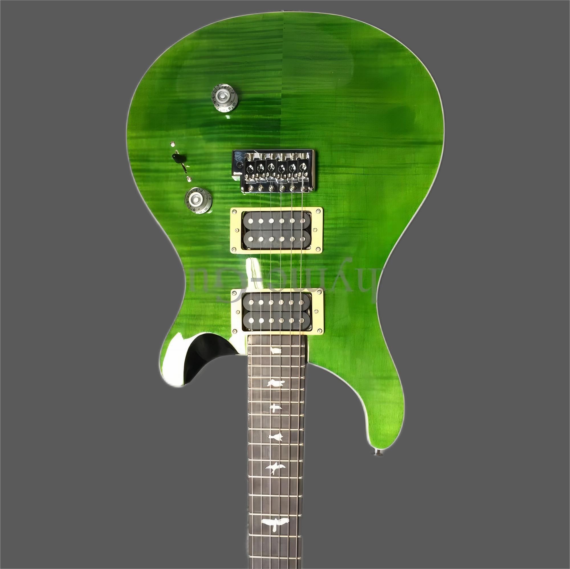 

New PRS Green Flame Maple Top Electric Guitar Bird Inlay Chrome Hardware