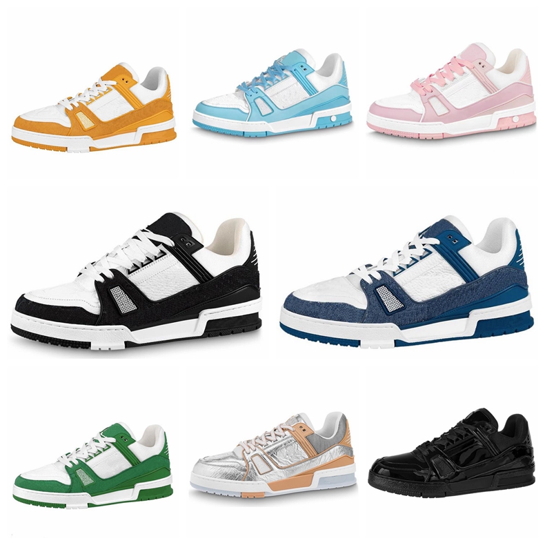 

2023 Fashion Designer Sneaker Virgil Trainer Casual Shoes denim Leather Abloh White Green Red Blue Letter Overlays Platform Low Sneakers mens outdoor shoes Size 45, 15