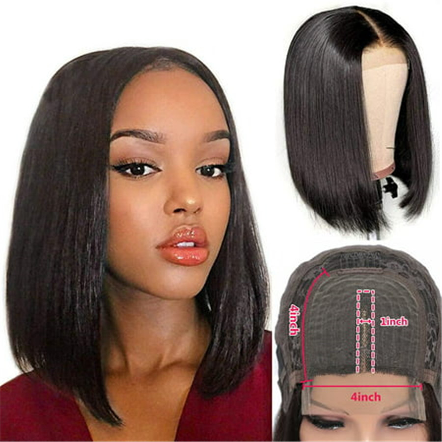 

Straight Bob Wigs For Women Brazilian Human Hair HD Lace Frontal Wig Natural 13X4 Frontal Human Wig, Natural color