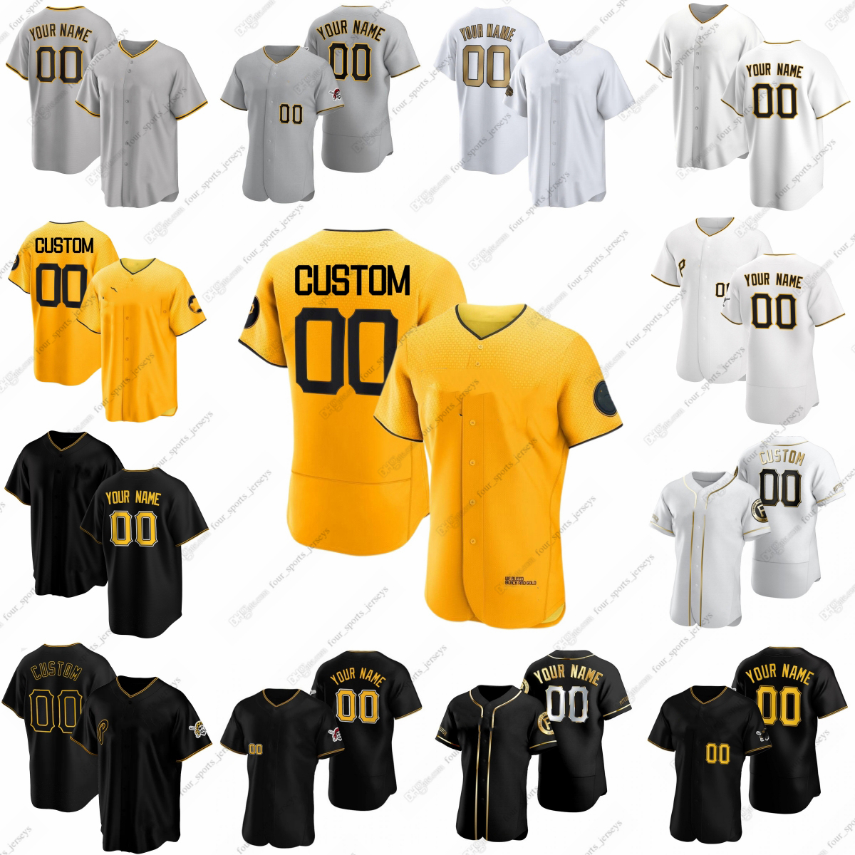 

2023 Custom Pirates Baseball Jerseys Ramirez Stephenson Underwood Jr. Velasquez Hedges Castro Hayes Maggi Marcano Mathia Santana Hwan Bae McCutchen Suwinski, Men sizes--6xl