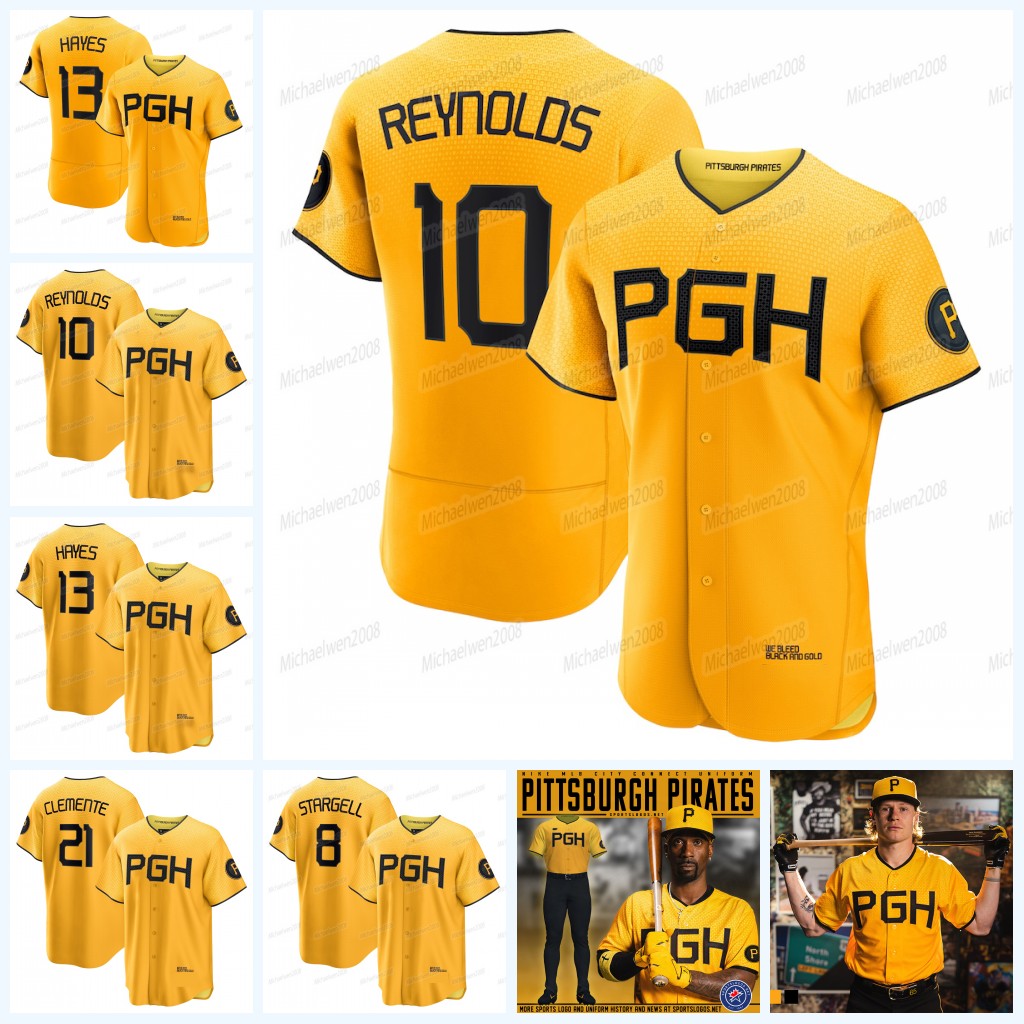 

PGH Pirates 2023 City Connect Jersey Andrew 22 McCutchen Bryan Reynolds Oneil Cruz Roberto Clemente Jack Suwinski Henry Davis Mitch Keller David Bednar Ji Hwan Bae, Youth cool base