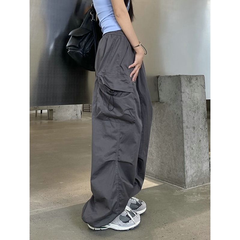 

New Cargo Pants Women Retro Workwear Casual Baggy Straight Trousers Fashion Wide Leg Pockets Joggers Trousers Y2k, Khaki