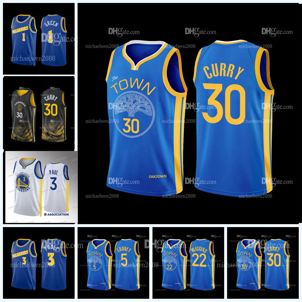 

Golden Jersey New State Stephen 30 Curry Chris Paul Warriores Basketball James 33 11 Thompson Wiseman Klay 75th Anniversary Jerseys S-XXL, White