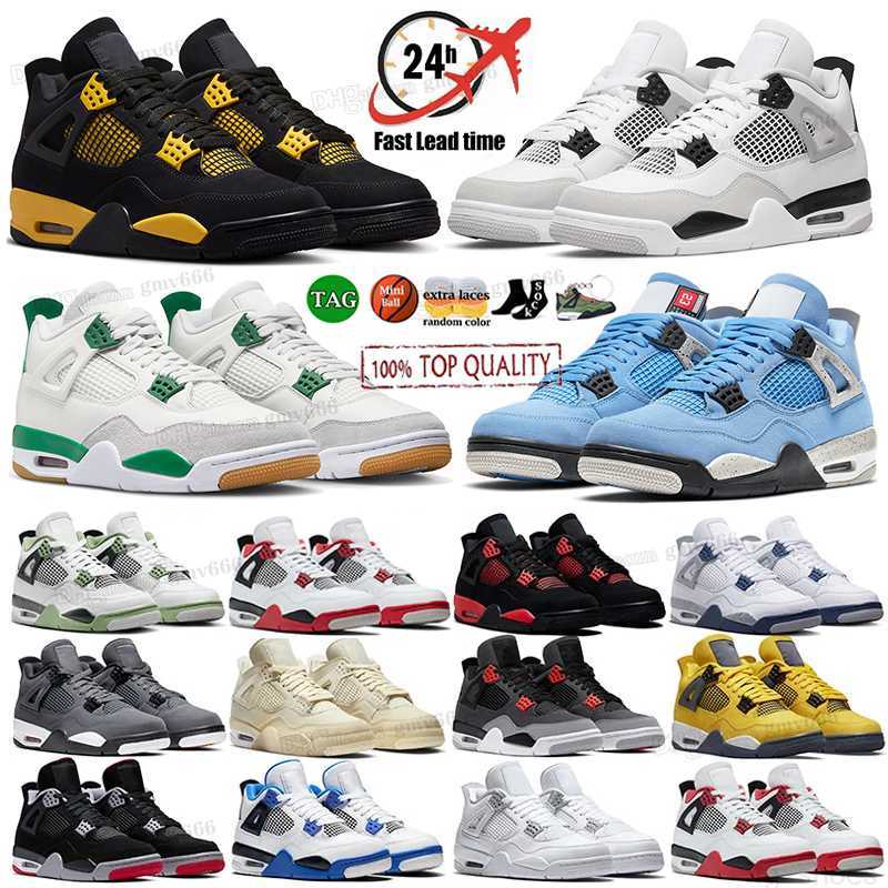 

Jumpman 4 Basketball Shoes for Men Women 4s Pine Green Military Black Cat Sail Red Thunder White Oreo Cool Grey Blue University Seafoam Mens Retro Sports Sneakers, 29