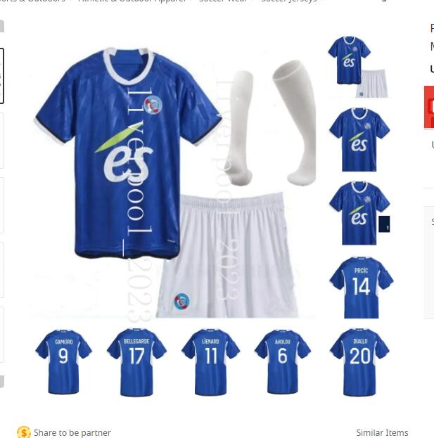 

RC Strasbourg Alsace soccer jerseys 23 24 BELLEGARDE Gameiro AJORQUE maillot de foot 2023 2024 MOTHIBA LiENARD DIARRA Diallo DJIKU DELAINE AHOLOU football shirt IS