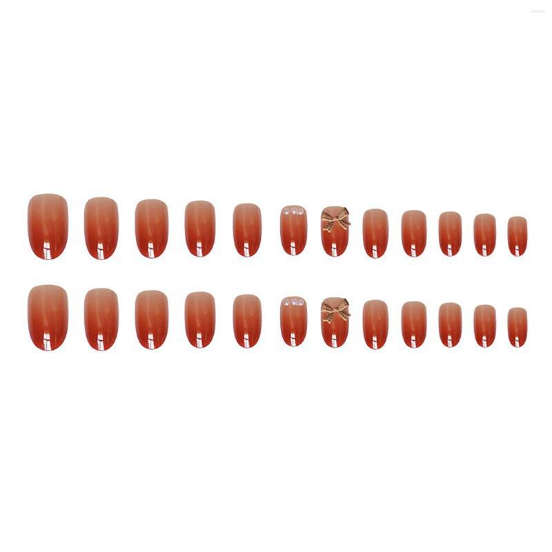 

False Nails 24 Pcs Press On With Design Full Cover For Women And Girls, Blue