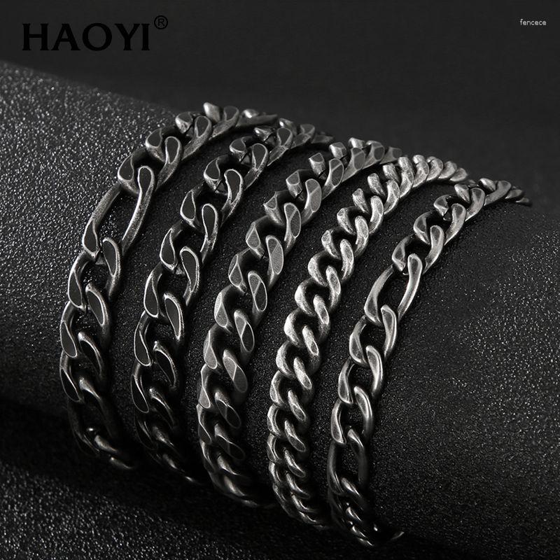 

Link Bracelets 5 Styles Stainless Steel For Men Vintage Colors Punk Curb Cuban Chain On The Hand Jewelry Gifts Trend