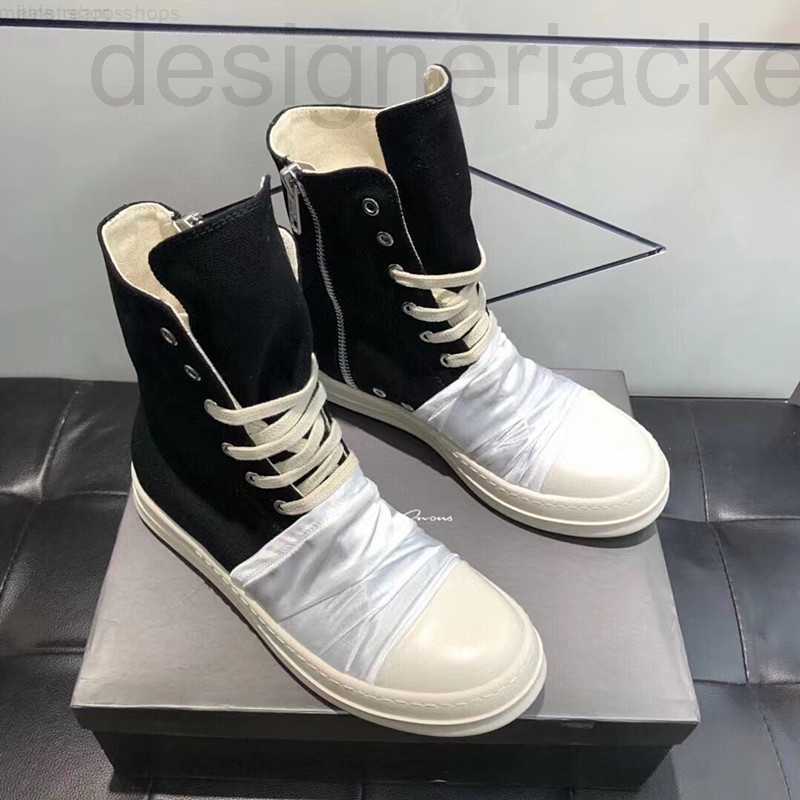

Boots Designer High Quality 2023 Fashion Couple Shoes RO Five Star Black White Satin Pleated Thick Sole Top Canvas