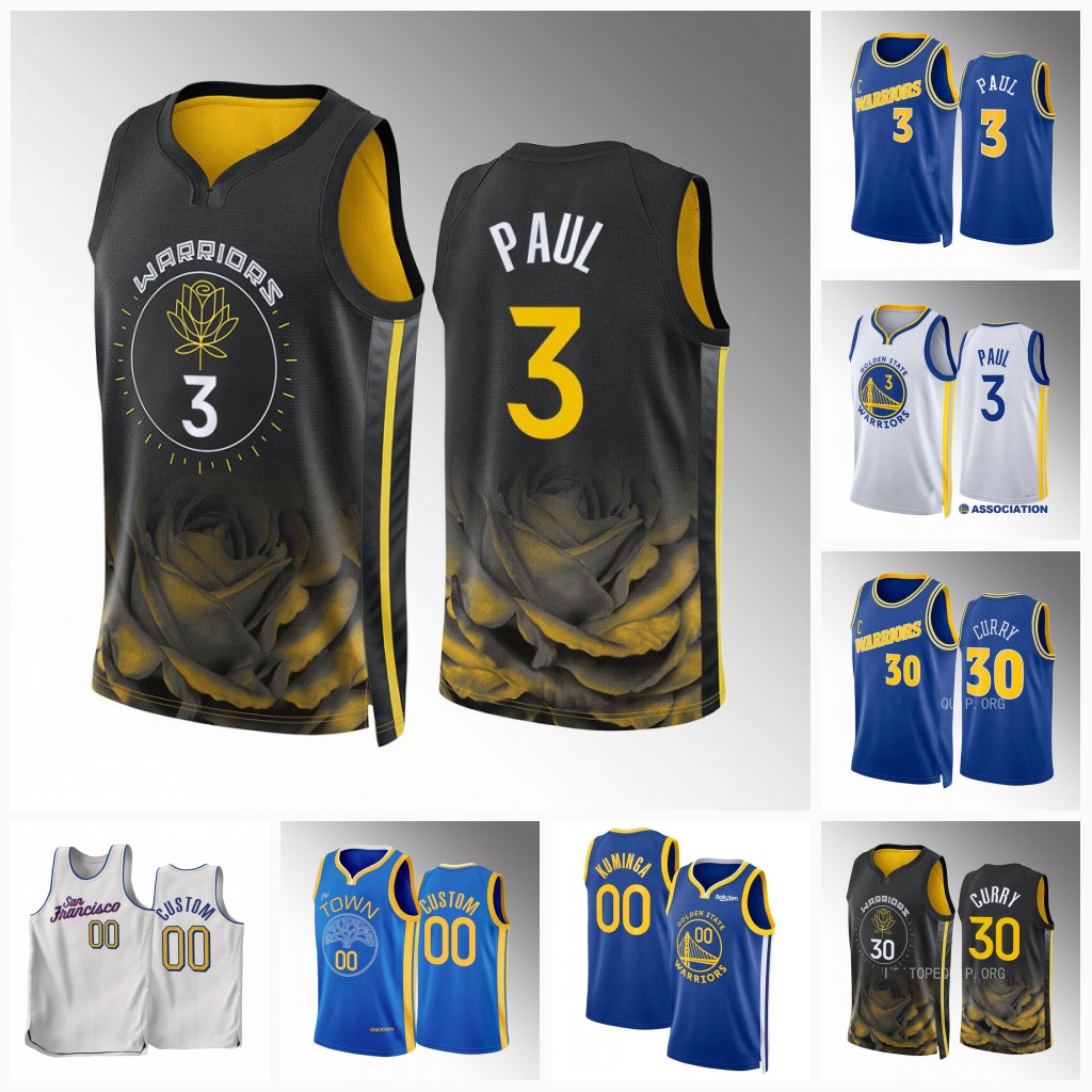 

3 Chris Paul Golden State''Warriors''Basketball 2022-23 Jerseys Stephen Curry Kevon Looney Draymond Green Klay Thompson James 33 Wiseman Wiggins Poole Moses 4 Moody, Classic