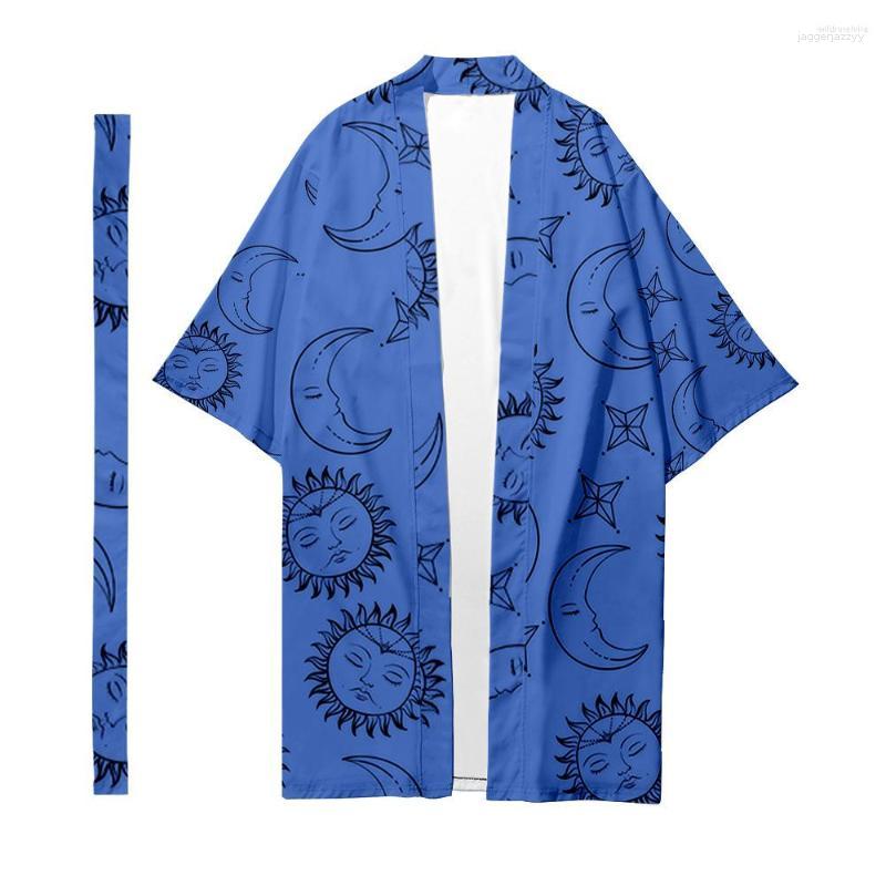

Ethnic Clothing Casual Adult Print Shirt Fashion Short Sleeve Clothes Asian Style Yukata Kimono Haori Cardigan Japanese Samurai Cosplay