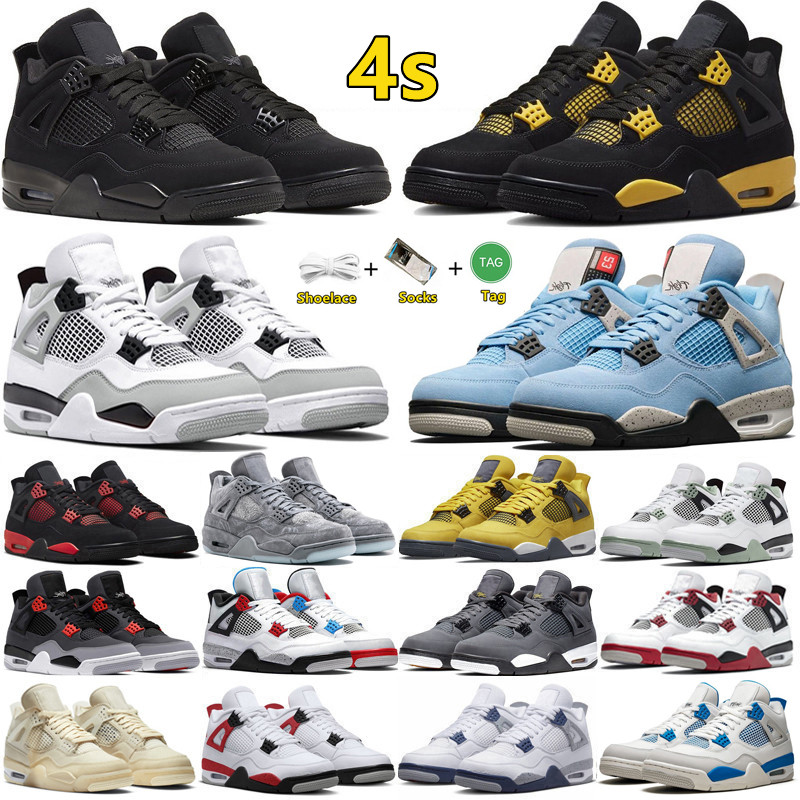 

Jumpman 4 retro 4s mens basketball shoes Military Black Cat Thunder Pine Green University Blue Sail Taupe Haze Lightning Red Cement Men Women Trainer Sports Sneakers, Color#4