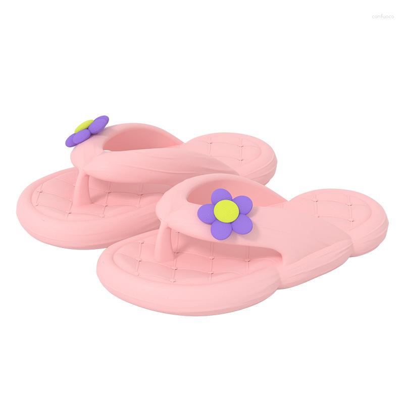 

Slippers Latest Summer Women Flip-Flops Grid Pattern Home Bathroom Non-Slip Outdoor Vacation EVA Slide Sandals, Pink