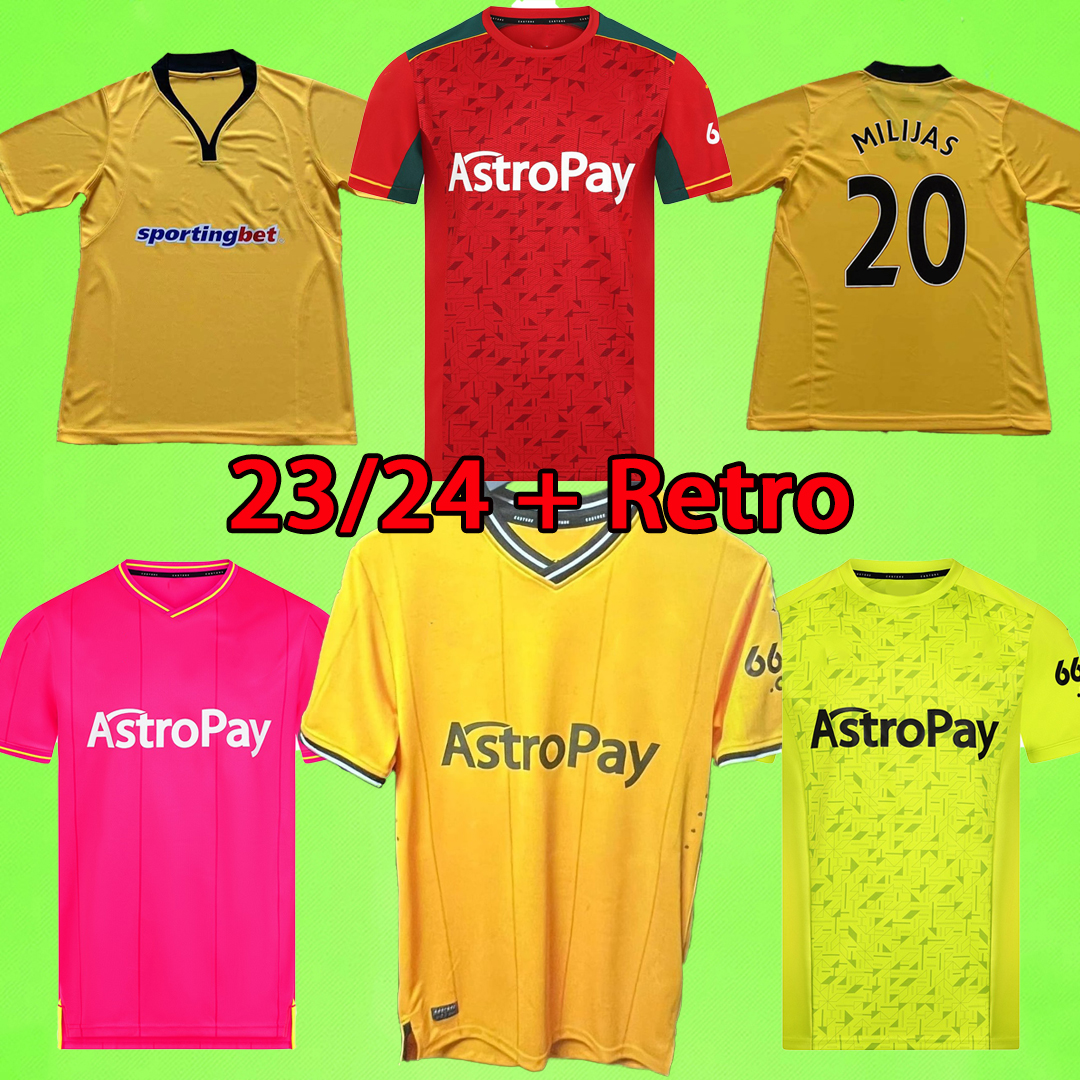 

23/24 SARABIA Wolves Soccer Jerseys RAUL MATHEUS NETO NEVES TRAORE 2023 2024 Wanderers PODENCE retro 2010 Wolverhampton Football Shirts Men Kit Kids uniform 09 10 11, 23/24 gk