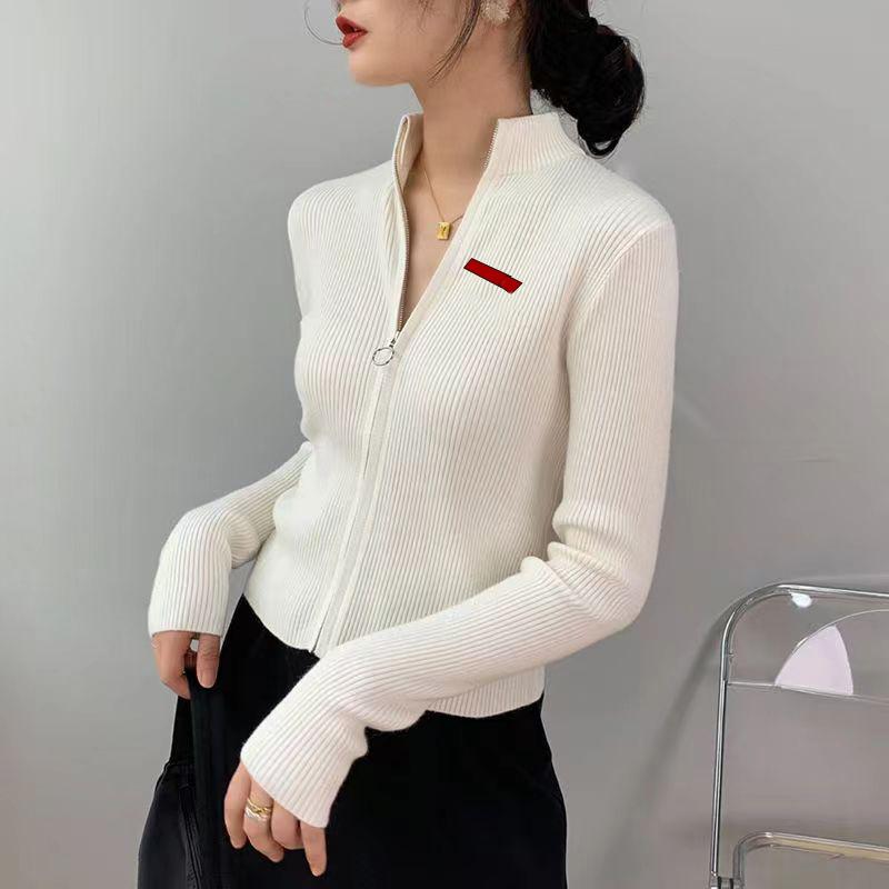 Womens Sweaters Knits Tees Women Tops Shirt Cardigan Sweater With Zippers Short Style Lady Slim Jumpers Shirt Design S-XL-image-878813978