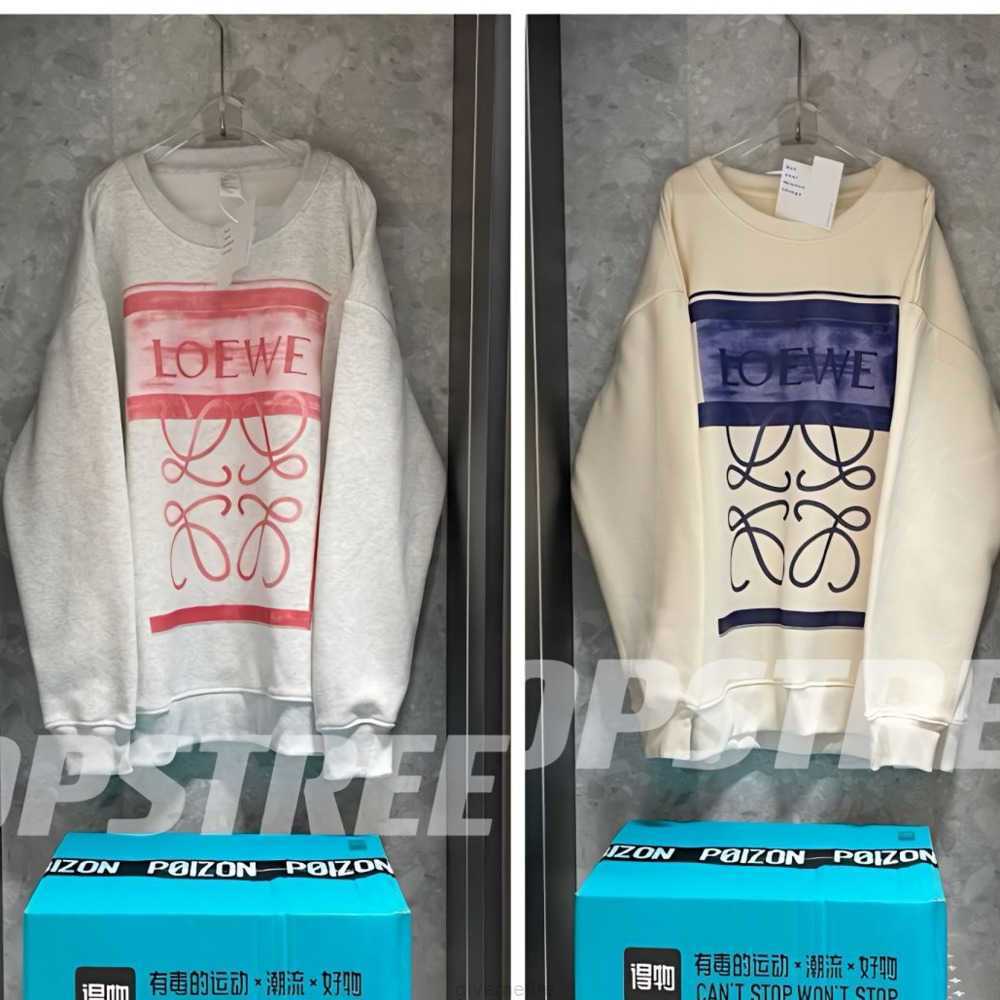 

Designer Clothing Mens Sweatshirts Hoodies Loewe Tiktok Chaopai 2022 Winter New Letter Graffiti Print Loose Cotton Thick Round Neck Sweatshirt Fashion Streetwear, Shipping fee