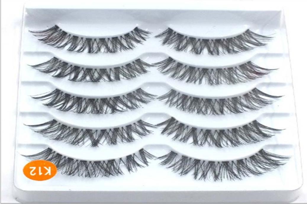 

Invisible Band Black Color fake eyelash 5pairsbox Transparent Band 3D Lashes Natural Long Wispy False Eyelashes7849320