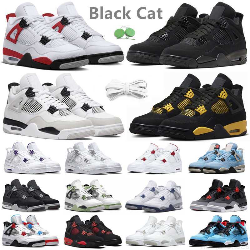 

4 Basketball Shoes For Men Women Sneaker 4s Military Black Cat Sail Red Yellow Thunder White Oreo Cool Grey University Blue Seafoam Bred Mens Trainers Sports Sneakers, Color#3