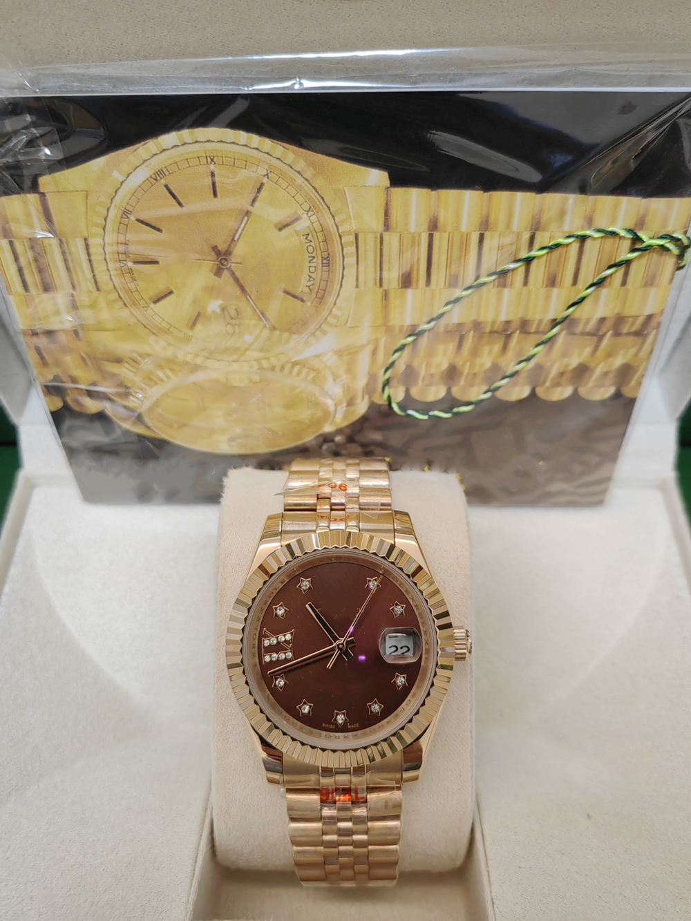 

With original box Fashion luxury Men's Watch 41mm Datejust Automatic Mechanical Movement Men's Watches rose gold Dial Stainless Steel Strap Sports, Style 3 original box+watch