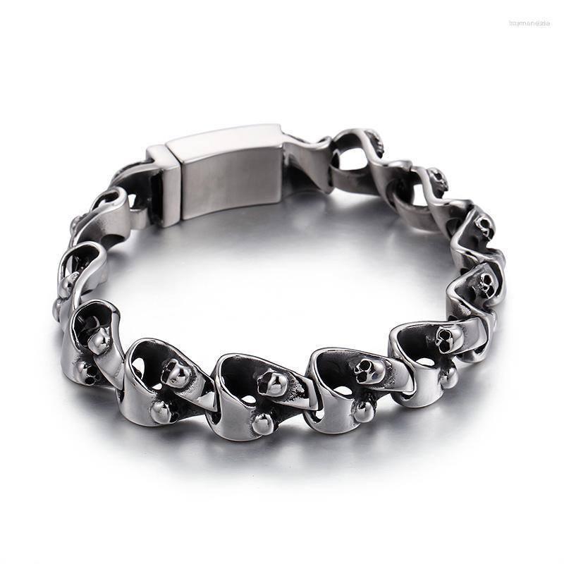 

Charm Bracelets Stainless Steel 316L Bracelet Men Skull Ghost Link Chain Hand JewelryCharm Raym22