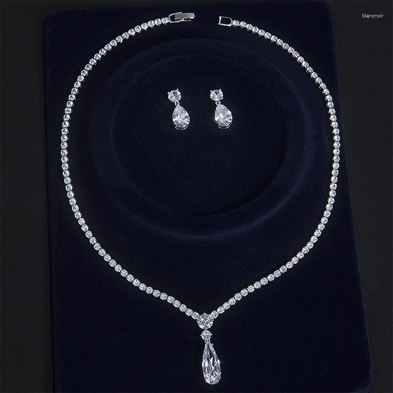 

Link Bracelets YYSUNNY Jewelry Set For Women Necklace Earrings White Gold Plated Allergy Free Wedding Party Bridal