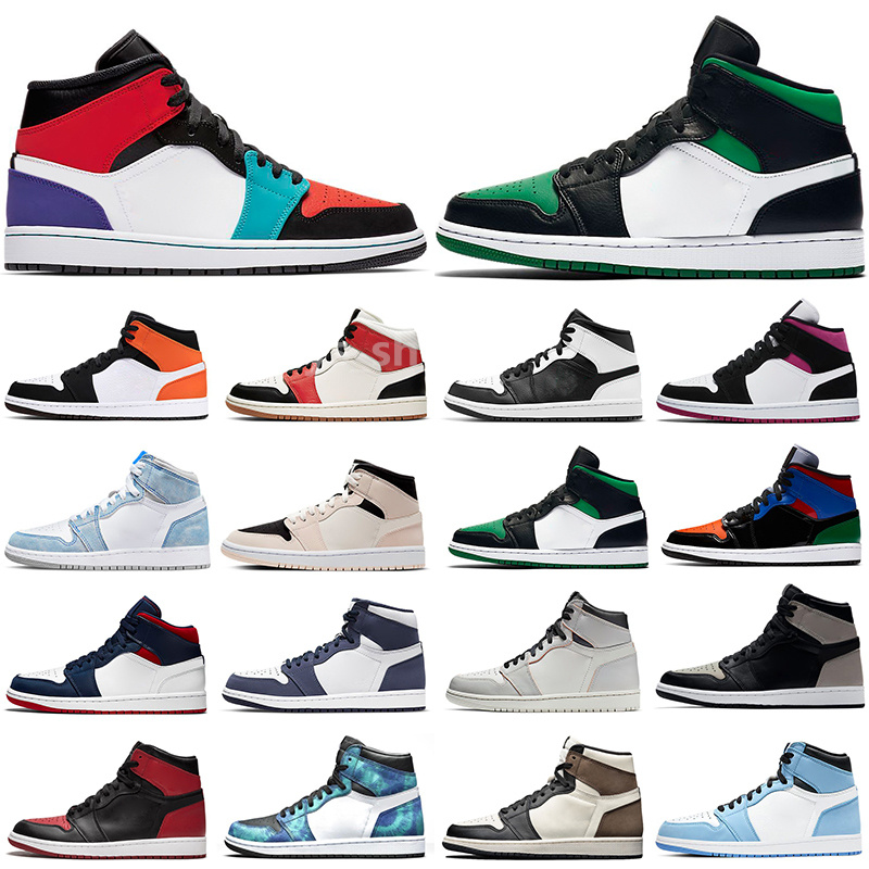 

OG Basketball Shoes Sports Sneakers Trainers University Blue Hyper Royal Patent Panda Dark Mocha Bred 1S Shadow Unc Smoke Grey chicago Jumpman 1 A23, #10