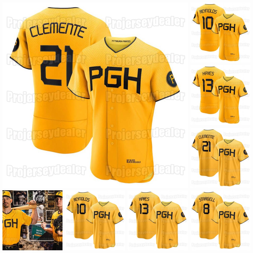 

Men Women Youth 22 McCutchen 2023 Pirates City Connect Jersey Bryan Reynolds Oneil Cruz Ji Hwan Bae Ke'Bryan Hayes Carlos Santana Roberto Clemente Pittsburgh Castro, White cool base mens s-3xl