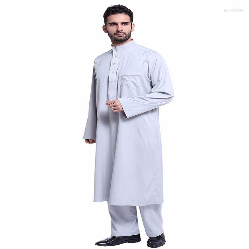 

Ethnic Clothing Muslim Arab Men Islam Dress Multicolor Button Saudi Thobe Formal Galabeya Abaya Pakistani Clothes