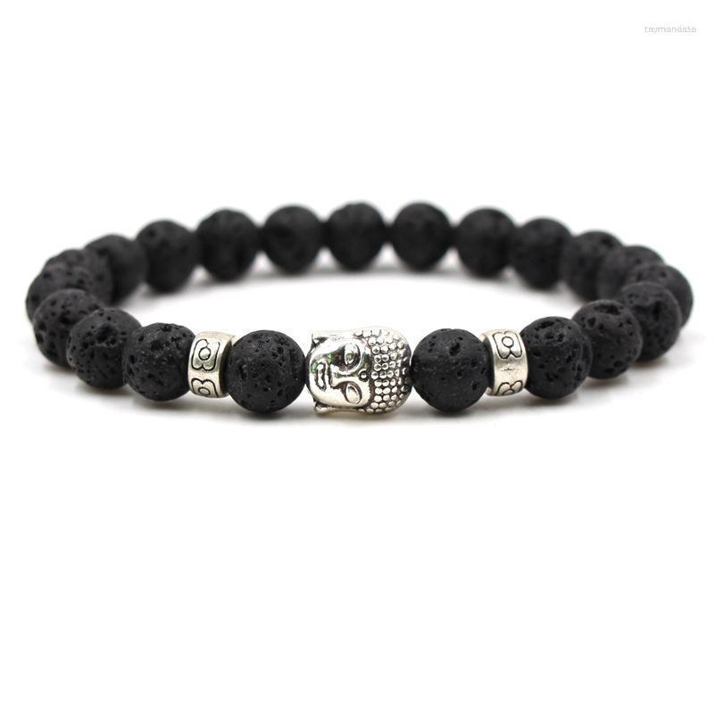 

Charm Bracelets Yoga Beads Elastic Jewelry For Women Buddha Reiki Prayer Natural Lava Stone Chakra Bracelet Men Female Bileklik Raym22