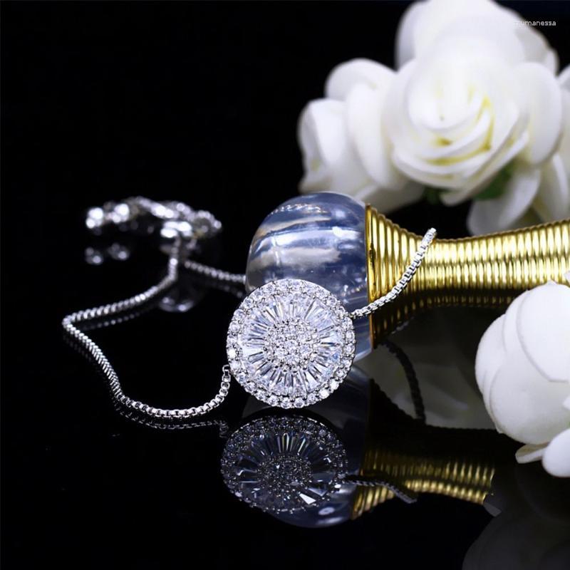 

Charm Bracelets Elegant Women Adjustable Size Silver Color Fashion Round Royal Blue Crystal Cubic Zirconia Bangles Raym22