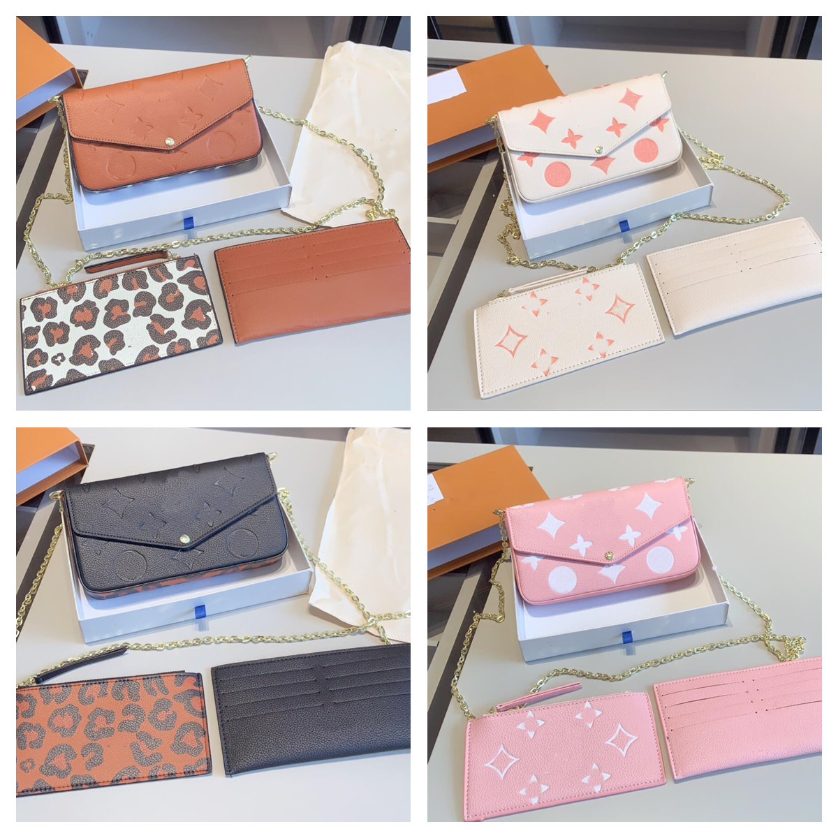 

Chain Sling Shoulder Bag Coin Purse Card Holder Wallet 3pcs set Felicie Crossbody Spring IN THE City Messenger Bag High Quality Leather Tote Purse Mobile phone Dhgate, 6#