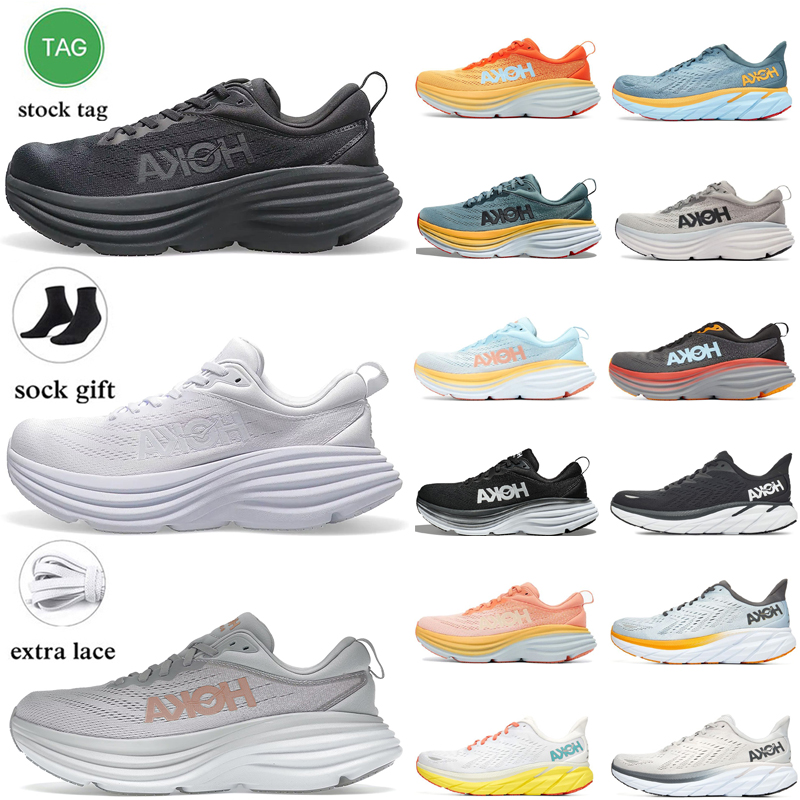 

2023 Hoka One One Clifton 8 9 hokas Running Shoes Bondi 8 White Black Coastal Sky Vibrant Orange Shifting Sand Airy Carbon X 2 Sneakers Women Men Outdoor Jogging Trainer, Color#24
