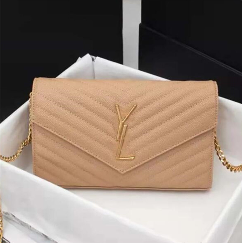 

Luxury Shoulder Bags Designer Smooth Leather Fashion Classic Wallet Square Women's Travel Handbags Brand Metal Sign Shoulder Clutch Bags Fashion Crossbody Bag 7A, Color 6
