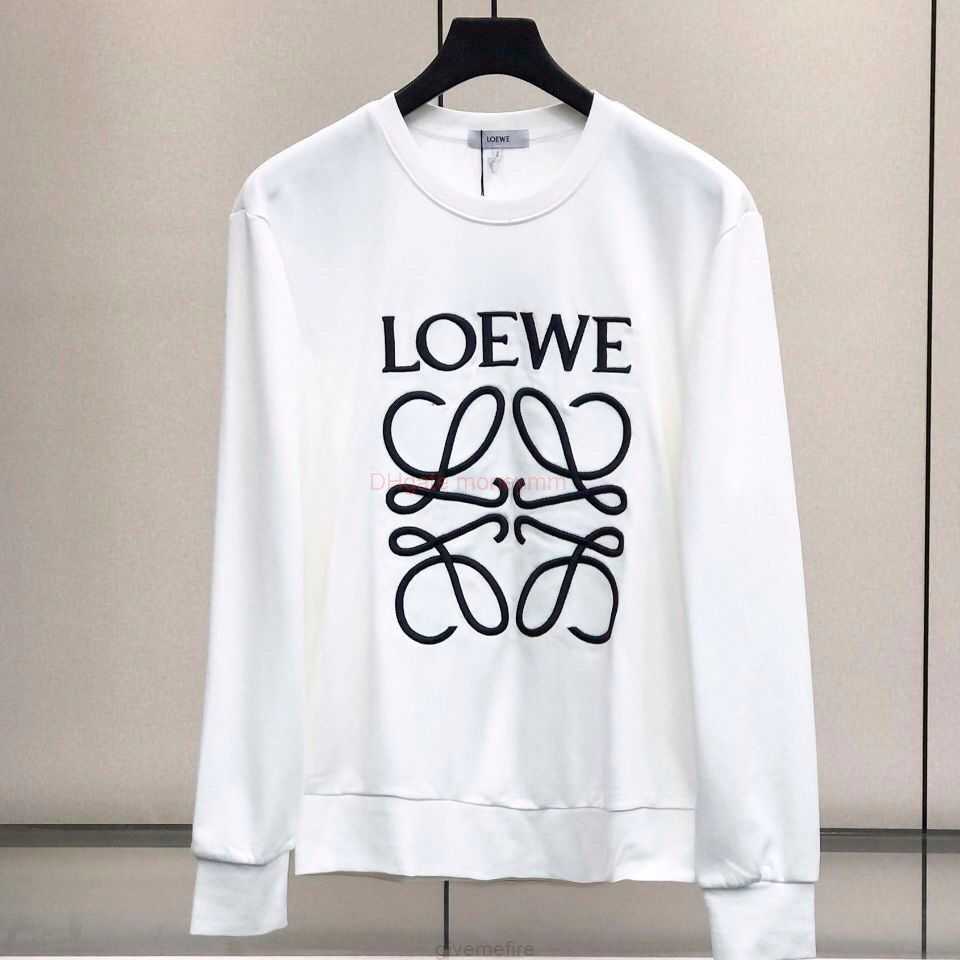 

Designer Fashion Clothing Tees Tshirts Loewe 20ss Classic Letter Embroidery Scoop Neck Unisex Luxury Casual Streetwear Tops Rock Hip hop Shirts for sale, Gray
