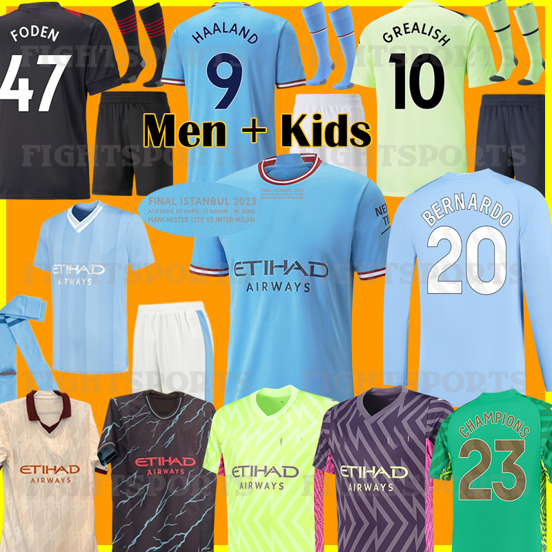 

22 23 24 HAALAND manchesters SOCCER JERSEYS GREALISH FODEN man citys MAHREZ PHILLIPS new 2023 2024 long sleeve football top shirt men kids kit set uniforms, 23 24 third