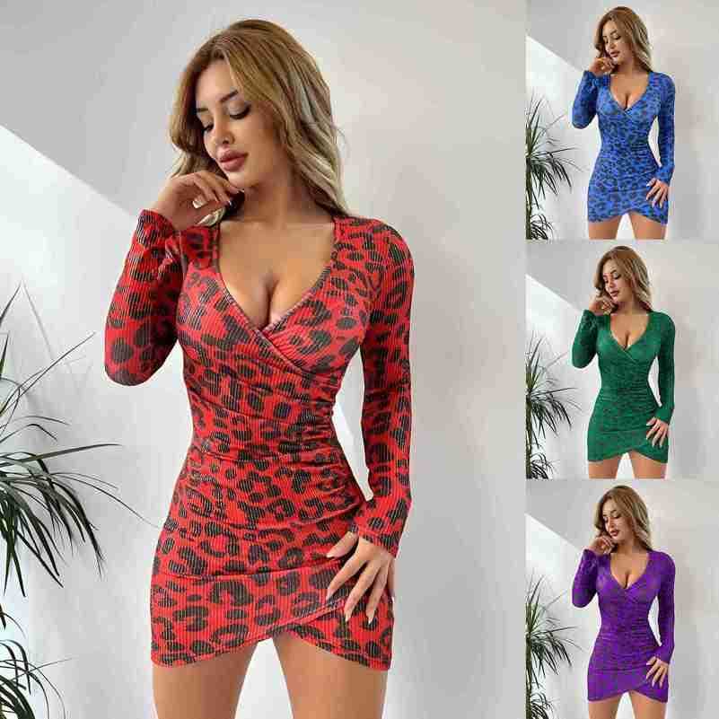 

Women's buttock skirt V-neck tight sexy irregular dress, Purple
